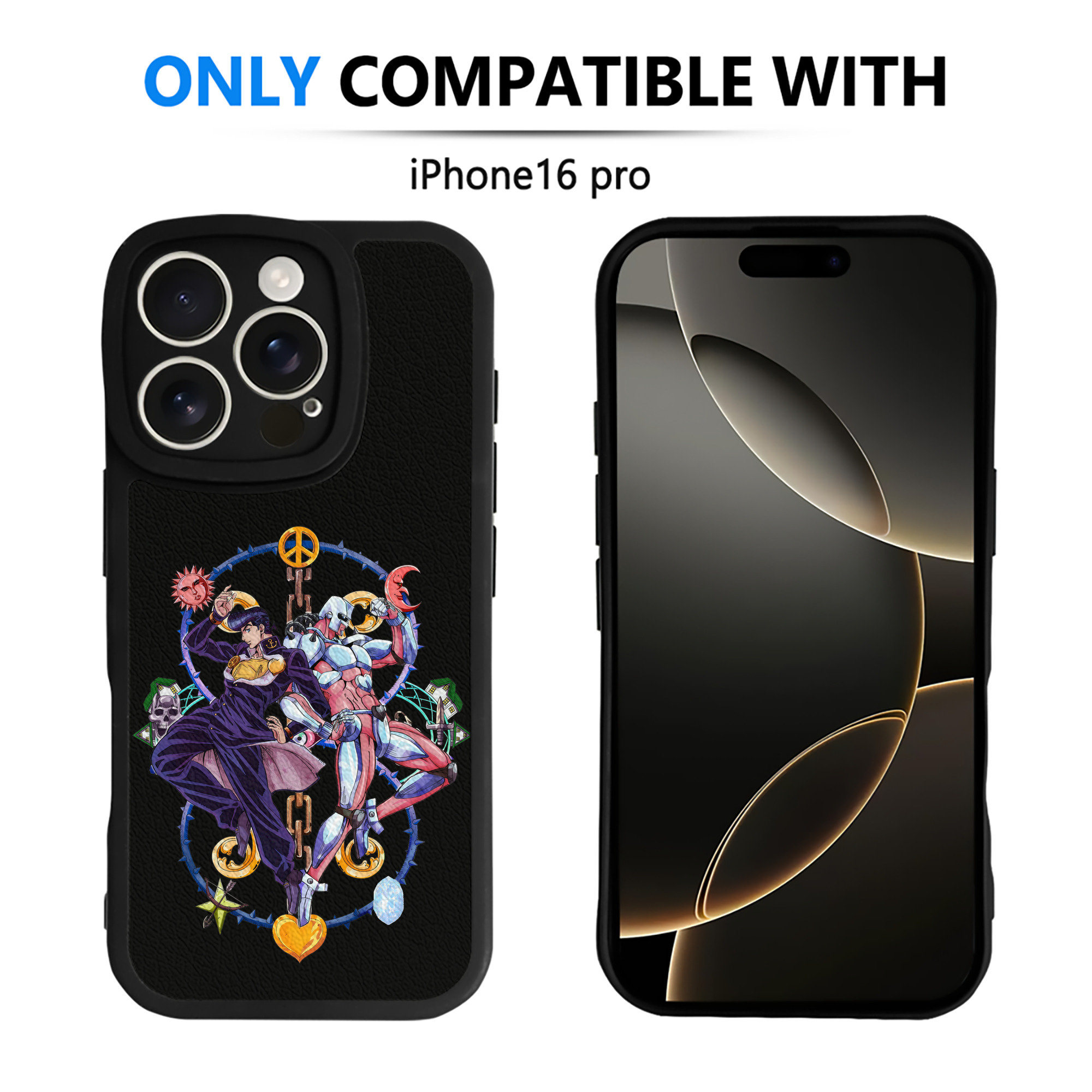 （画像用） ジョジョの奇妙な冒険 ひがしかた じょうすけ JoJo's Bizarre Adventure Higashikata Josuke 【iPhone 16シリーズ対応】シリコンスマホケース（レザー調） 材質：シリコン